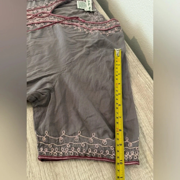 Ulla Popken Grey Embroidered Boho Artsy Tunic Lightweight Cotton Sz 16/18 - Picture 5 of 8